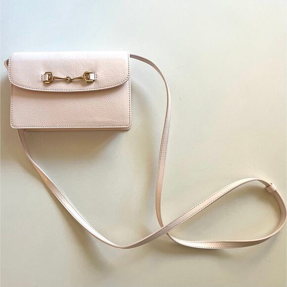 SAM EDELMAN NWOT Patent Leather Textured, Loraine Mini Box Crossbody, Blush - Picture 1 of 12